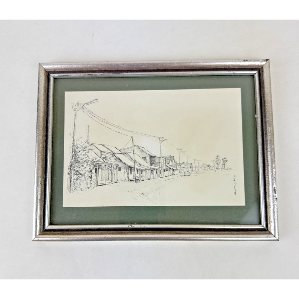 Brome Western Australia Carnavon Street sketched Mary Kirby framed and matted